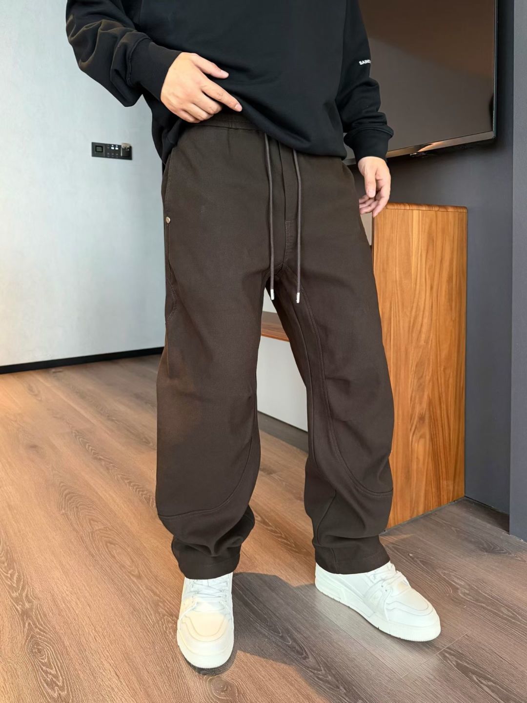 巴黎世家冬装磨毛加厚休闲裤M~3xl