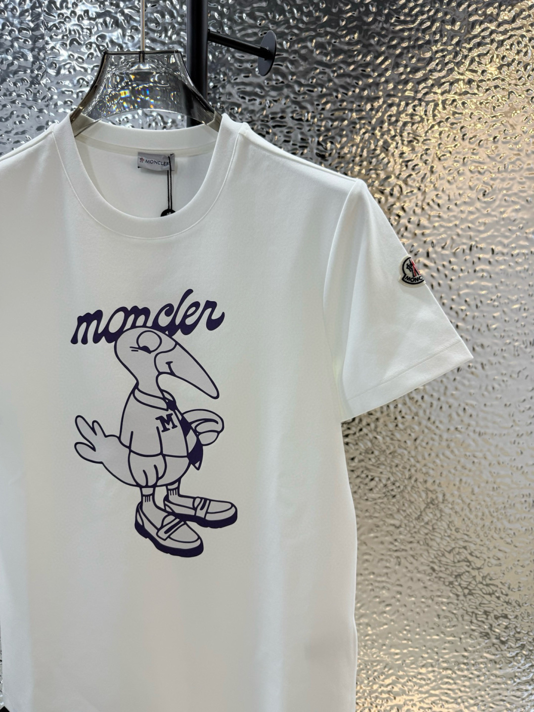 MK 2025 早秋新品厚款飞鸟印花短袖T恤衫；定制260克高密水柔棉面料，舒适柔软保暖性强，胸前飞鸟印