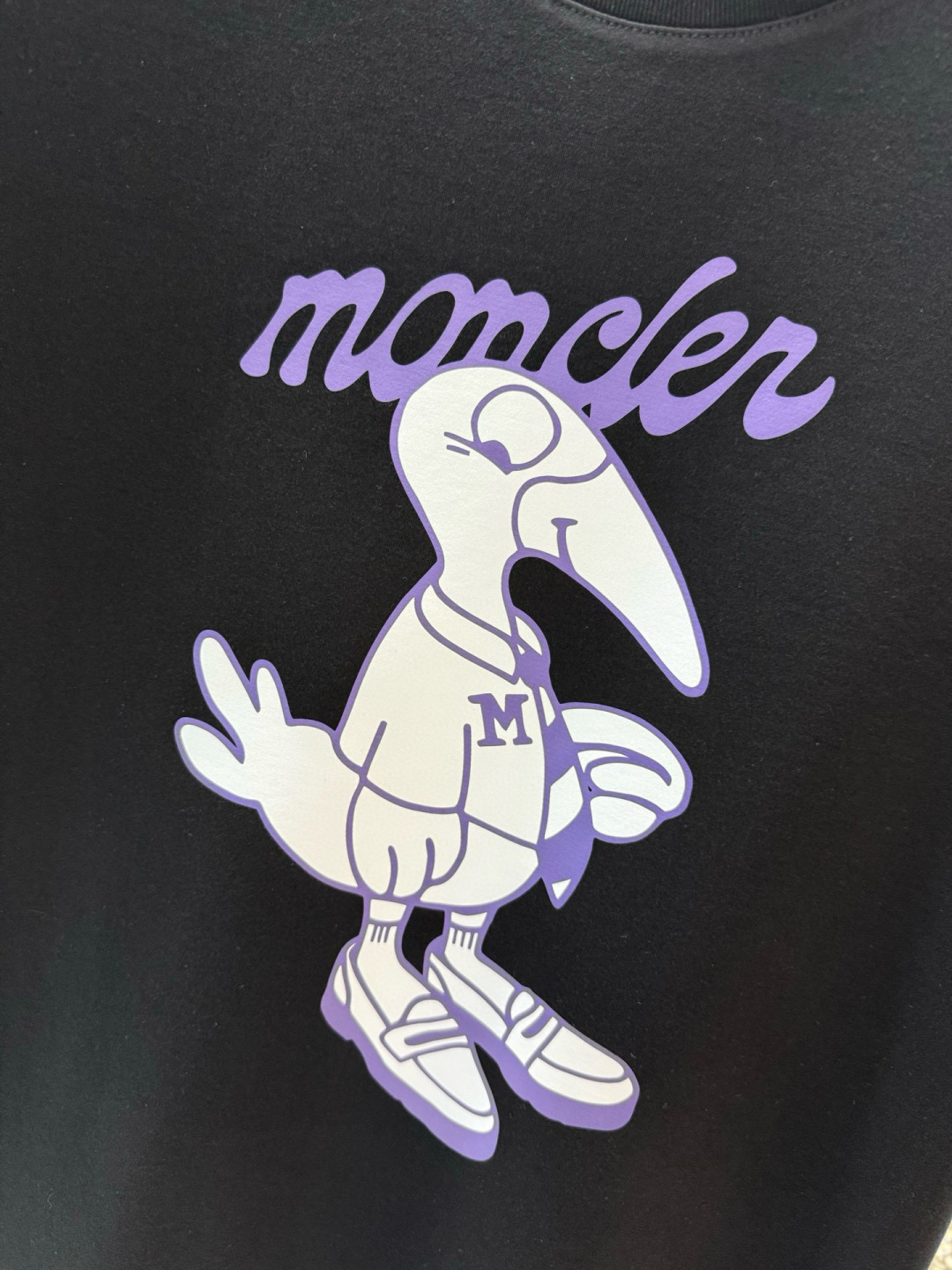 MK 2025 早秋新品厚款飞鸟印花短袖T恤衫；定制260克高密水柔棉面料，舒适柔软保暖性强，胸前飞鸟印