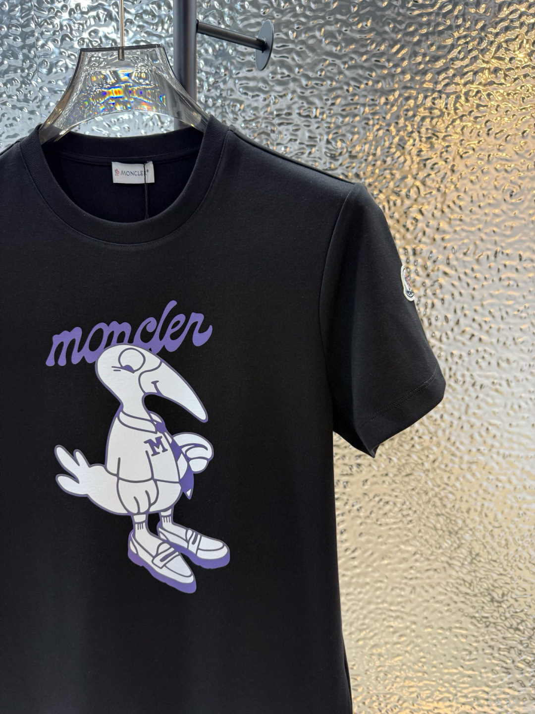 MK 2025 早秋新品厚款飞鸟印花短袖T恤衫；定制260克高密水柔棉面料，舒适柔软保暖性强，胸前飞鸟印