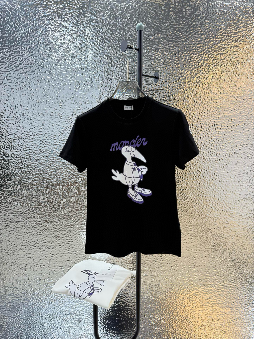 MK 2025 早秋新品厚款飞鸟印花短袖T恤衫；定制260克高密水柔棉面料，舒适柔软保暖性强，胸前飞鸟印