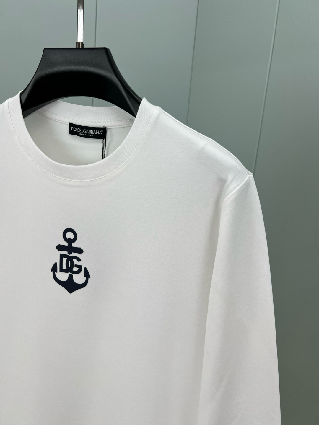 Dolce&Gabbana.杜嘉班纳 25秋冬新品船锚⚓印花标识棉质长袖T恤衫，D&G航海元素单品，采用