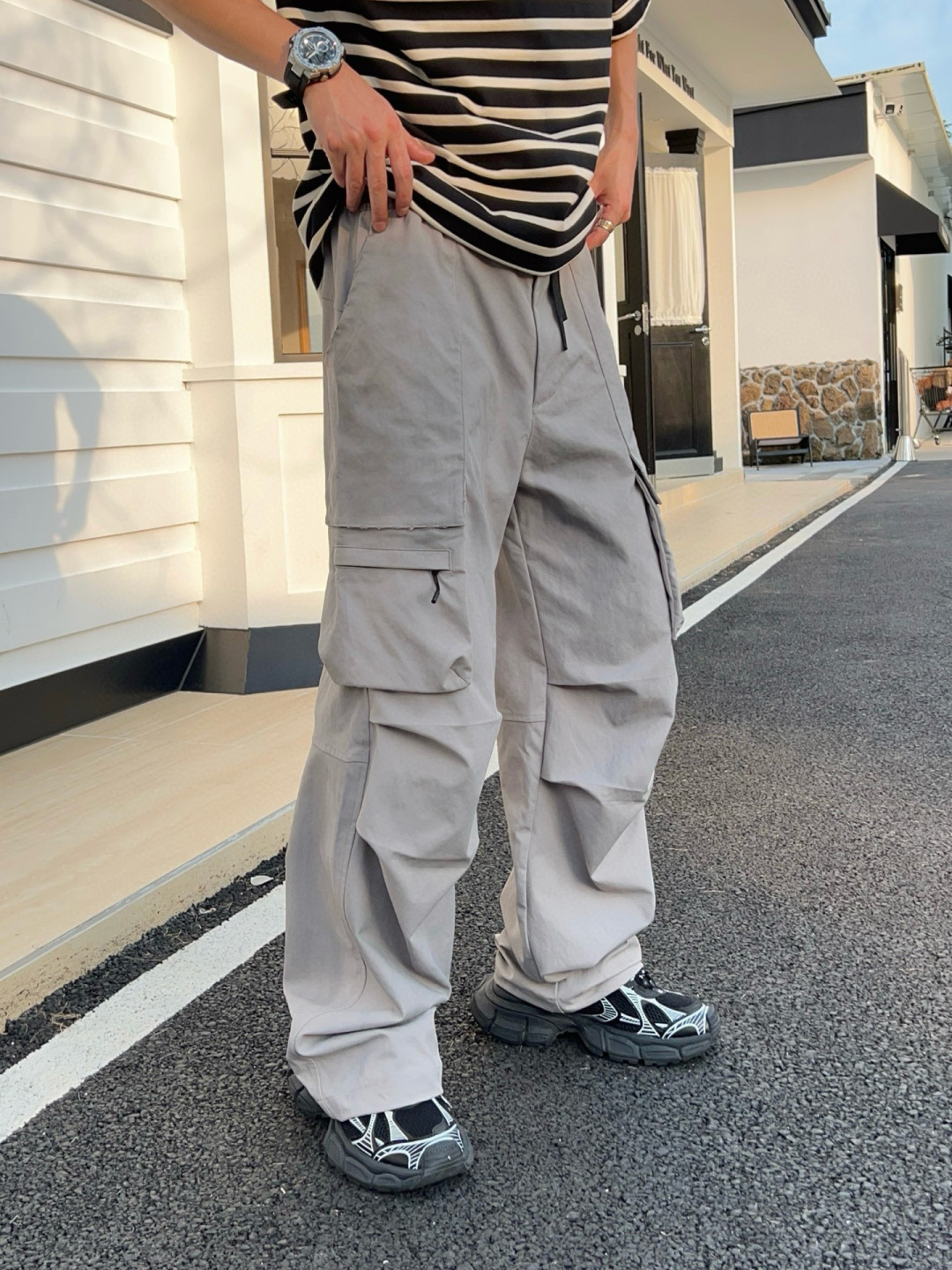 2025巴黎 秋冬新品发售！ 工装元素系列运动休闲裤精细打造！工装立体口袋设计！水洗工艺面料不易变形褪色