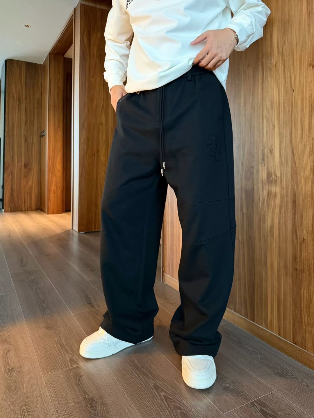 2025秋冬新款克罗心休闲裤男直筒裤 黑色 灰色 码数: M-3XL