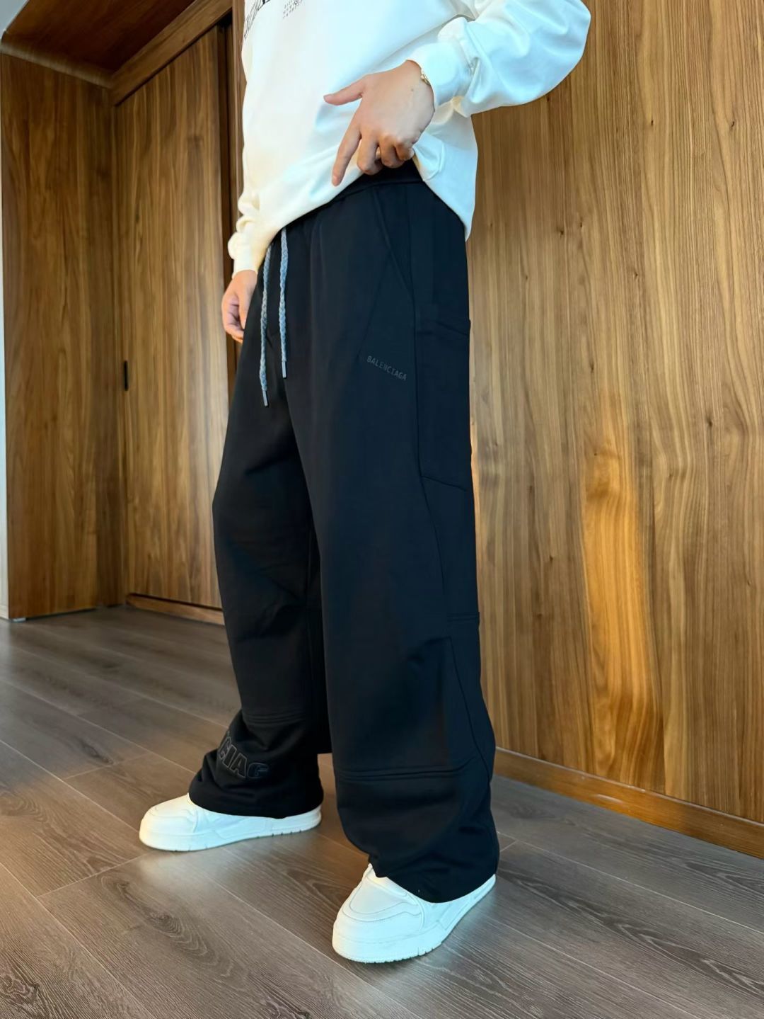 B家 2025秋冬新款休闲裤男直筒裤 黑色 灰色 码数: M-3XL