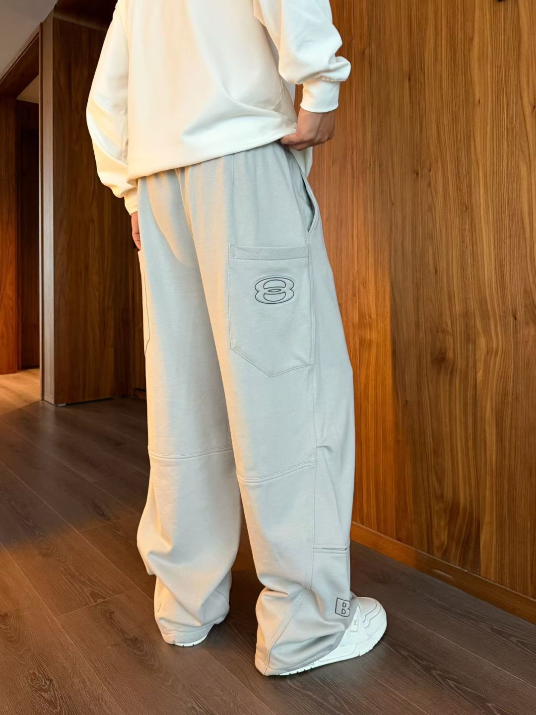 B家 2025秋冬新款休闲裤男直筒裤 黑色 灰色 码数: M-3XL