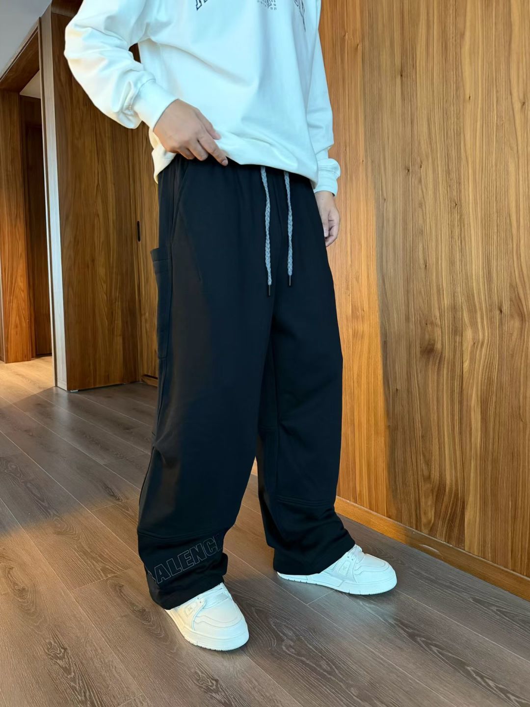 B家 2025秋冬新款休闲裤男直筒裤 黑色 灰色 码数: M-3XL