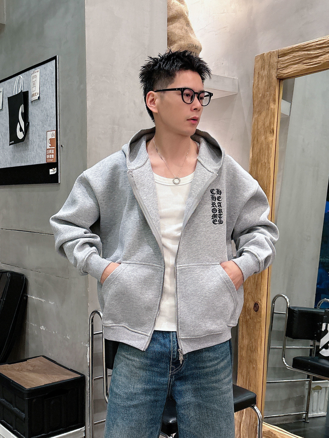 2025秋冬新款克罗心厚款烧花外套码数 ：S M L XL