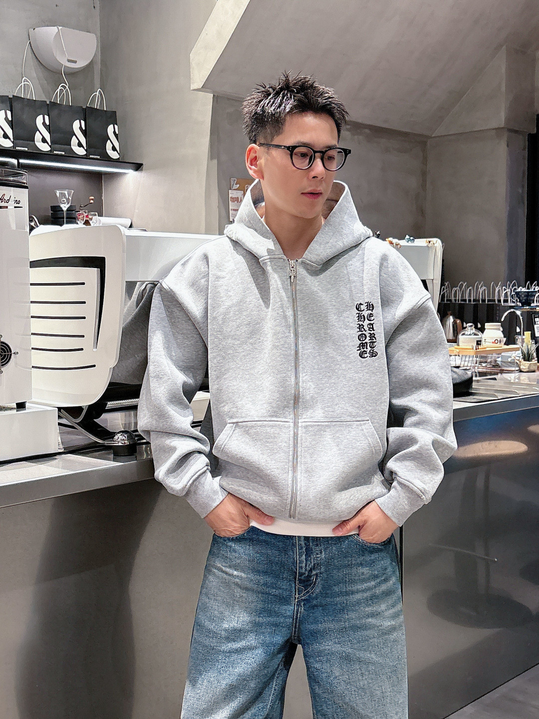 2025秋冬新款克罗心厚款烧花外套码数 ：S M L XL