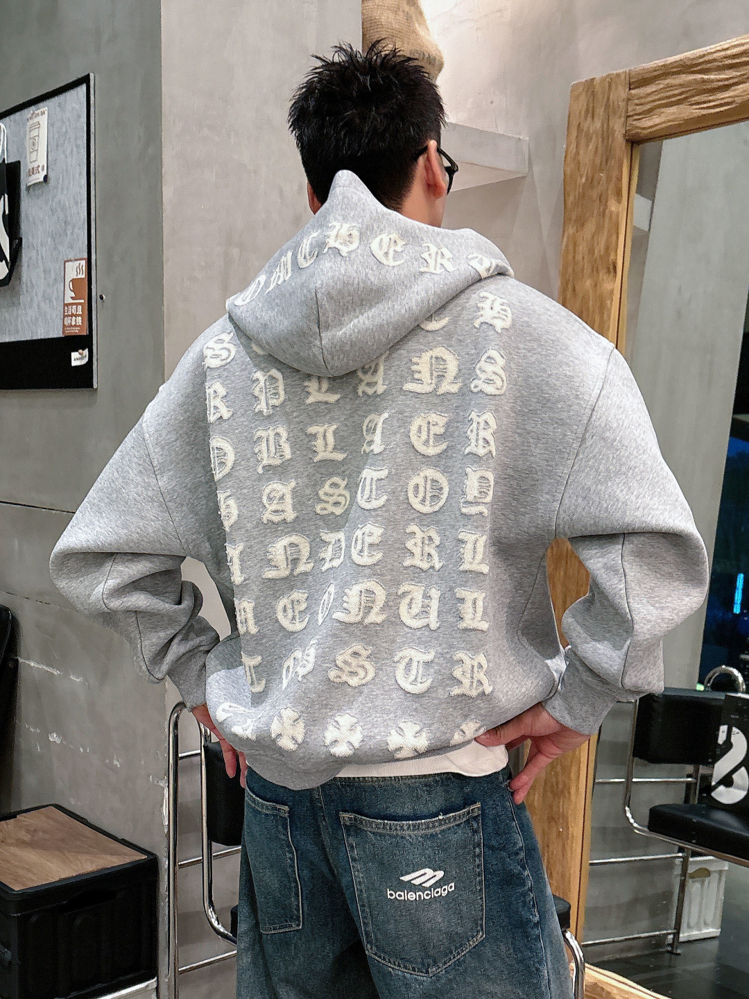 2025秋冬新款克罗心厚款烧花外套码数 ：S M L XL