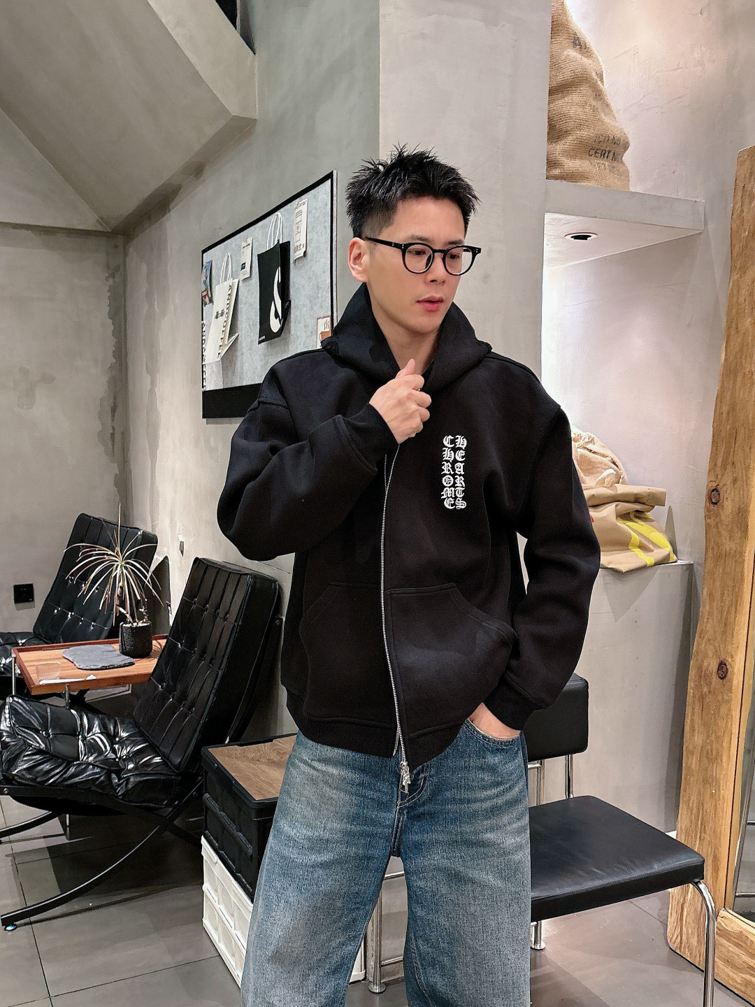 2025秋冬新款克罗心厚款烧花外套码数 ：S M L XL