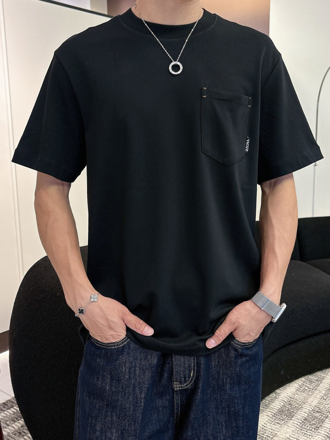 Z ZEGN 2025秋冬款棉莫代尔打底。码数：M-5XL 微阔版型精选棉与莫代尔混纺面料，亲肤柔软，内