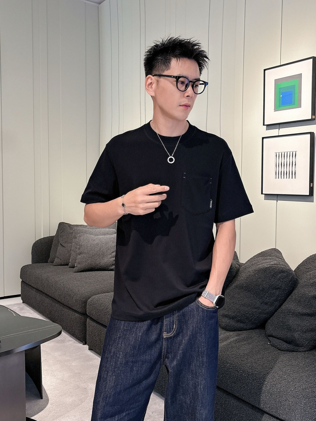 Z ZEGN 2025秋冬款棉莫代尔打底。码数：M-5XL 微阔版型精选棉与莫代尔混纺面料，亲肤柔软，内