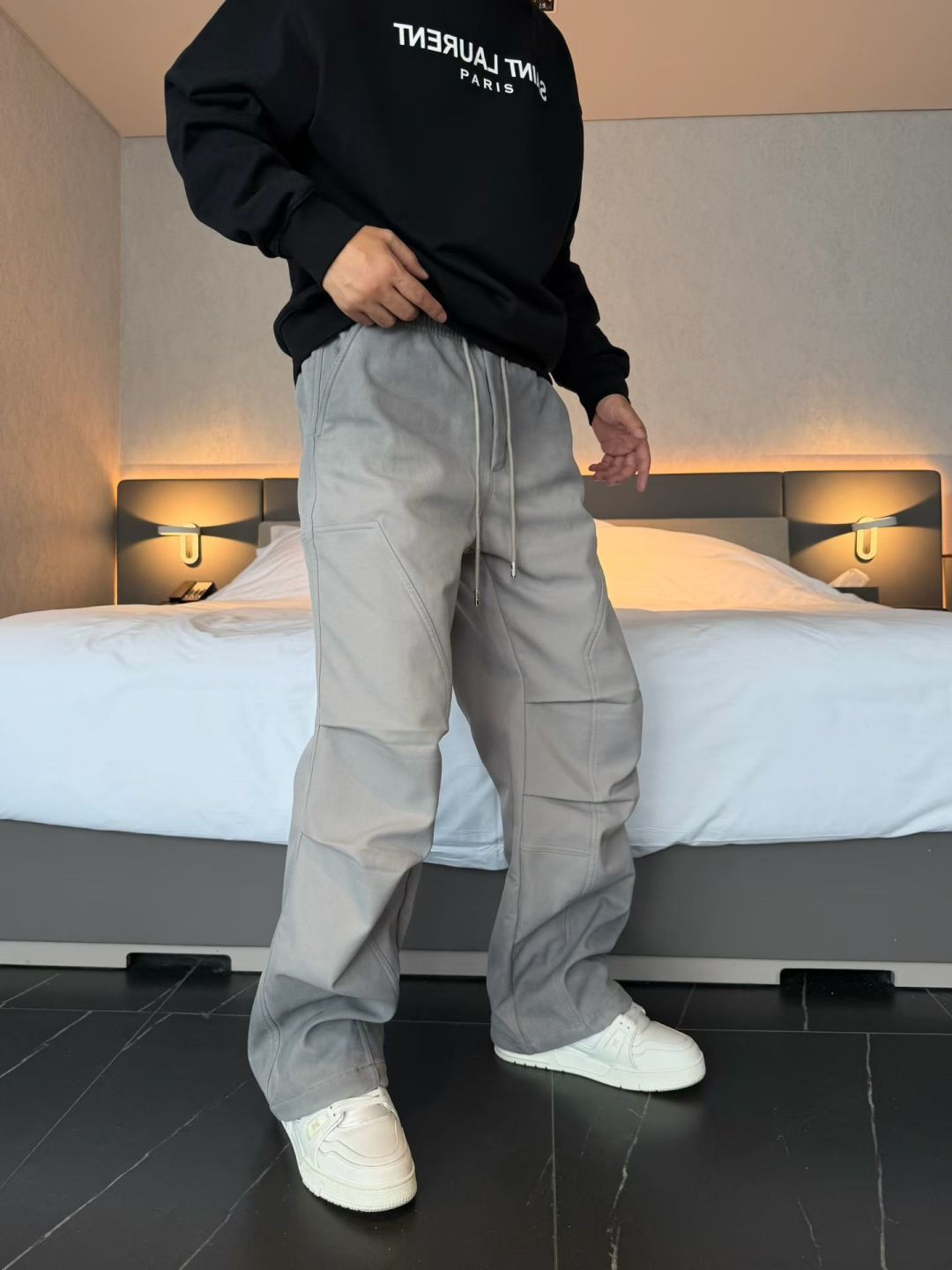 新款秋冬加绒裤子[庆祝][庆祝]码数：M-3xL颜色：黑，灰款号：5068-H