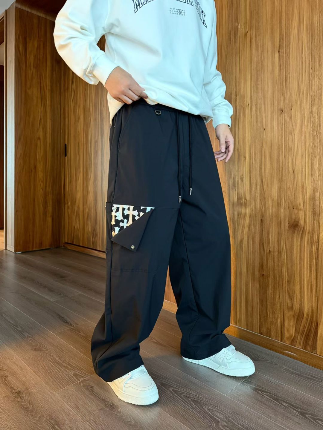 2025秋冬新款克罗心休闲裤男直筒裤 黑色 码数: M-3XL