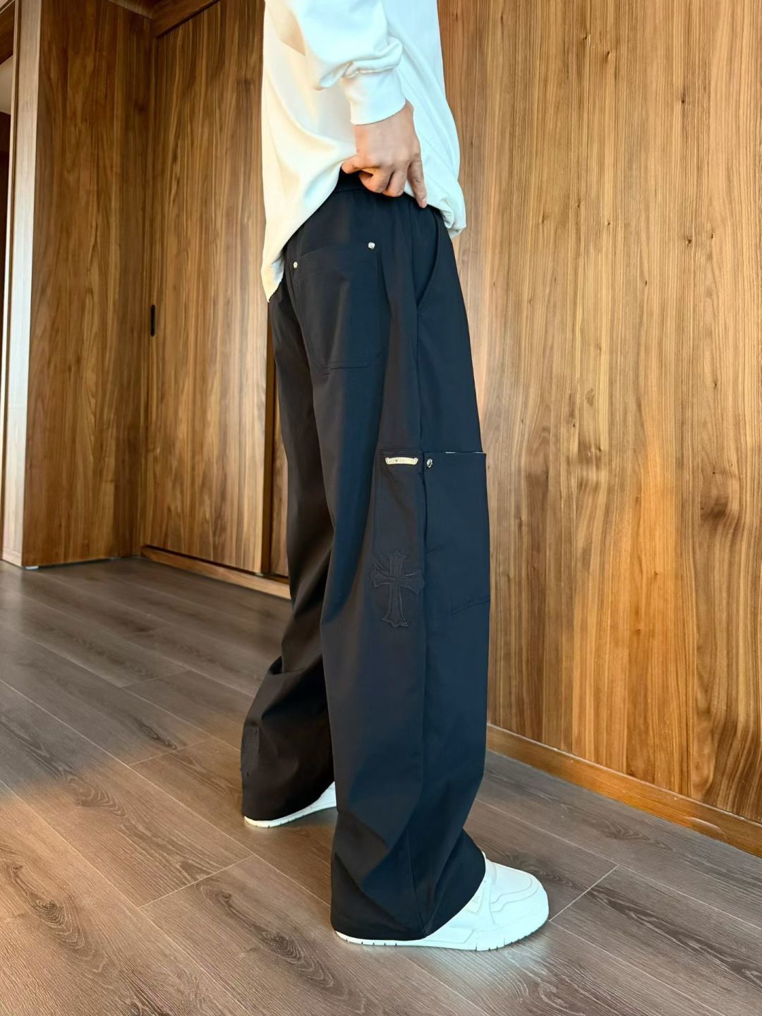 2025秋冬新款克罗心休闲裤男直筒裤 黑色 码数: M-3XL