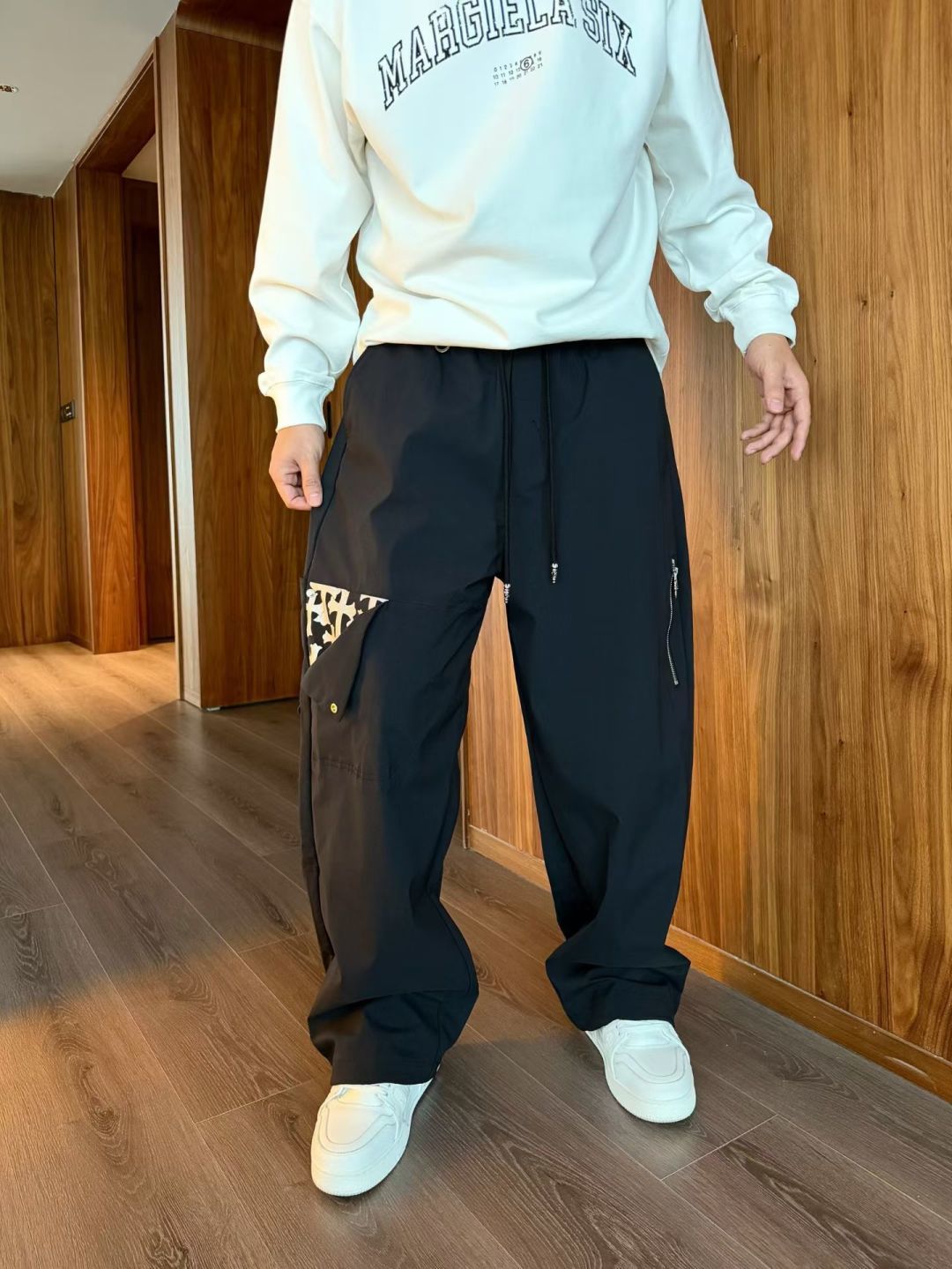 2025秋冬新款克罗心休闲裤男直筒裤 黑色 码数: M-3XL