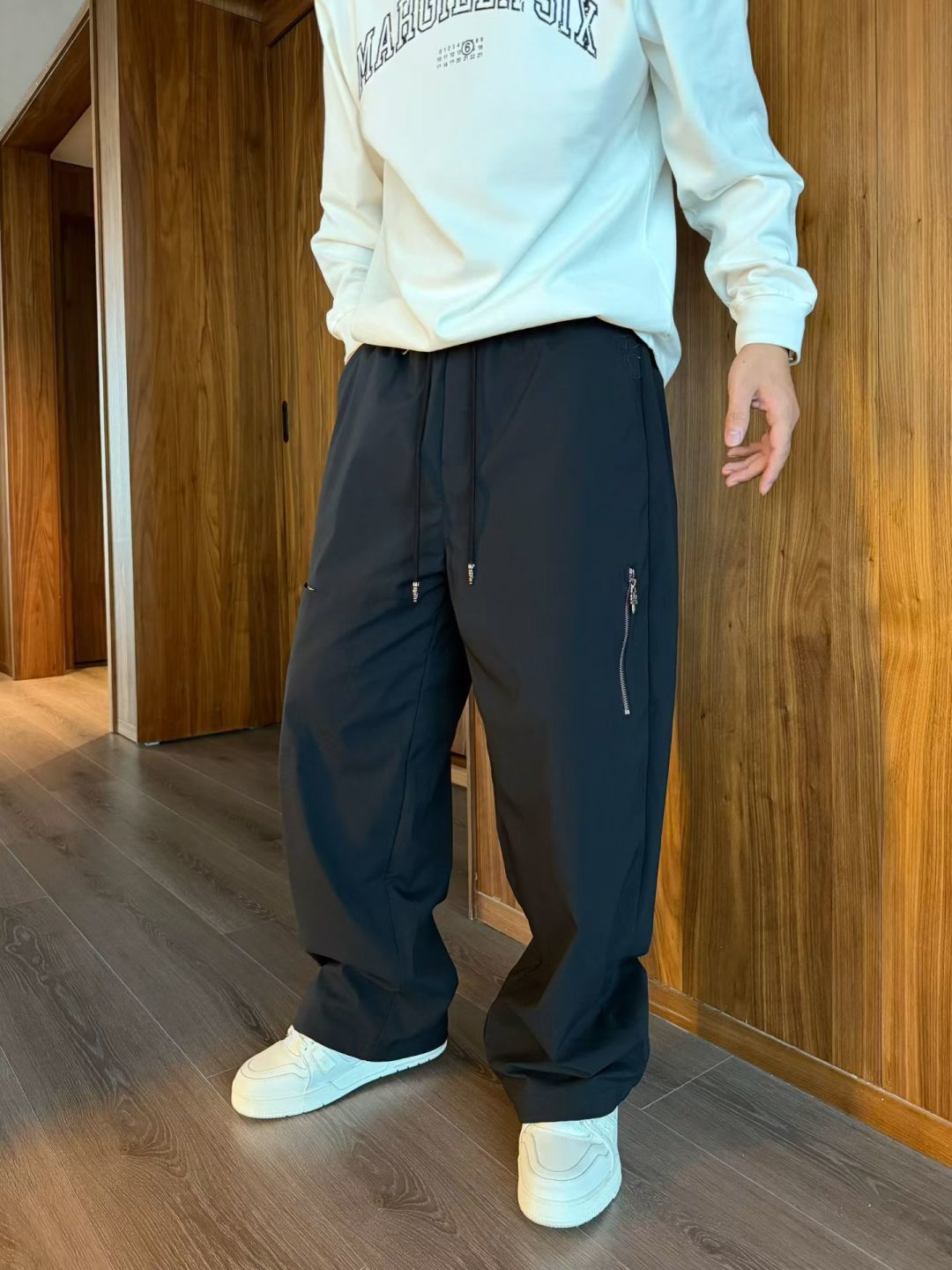 2025秋冬新款克罗心休闲裤男直筒裤 黑色 码数: M-3XL