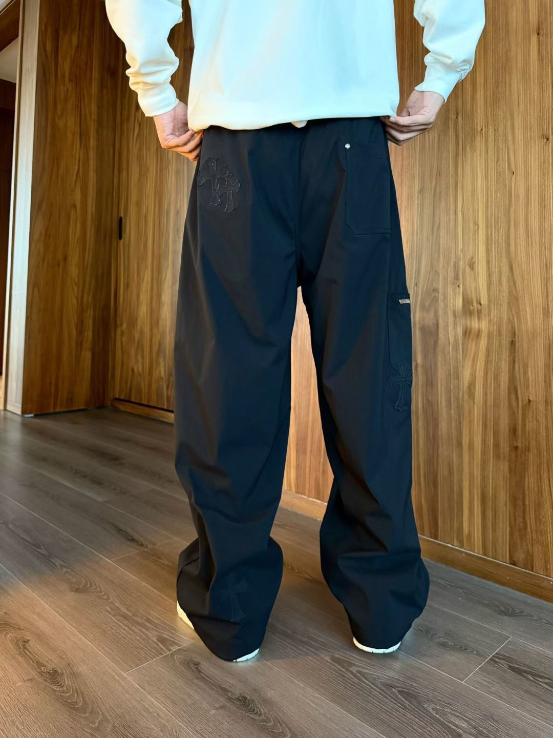 2025秋冬新款克罗心休闲裤男直筒裤 黑色 码数: M-3XL