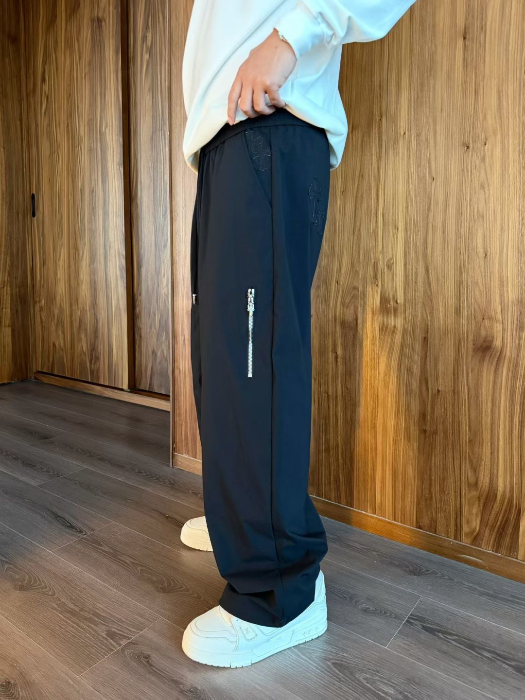 2025秋冬新款克罗心休闲裤男直筒裤 黑色 码数: M-3XL