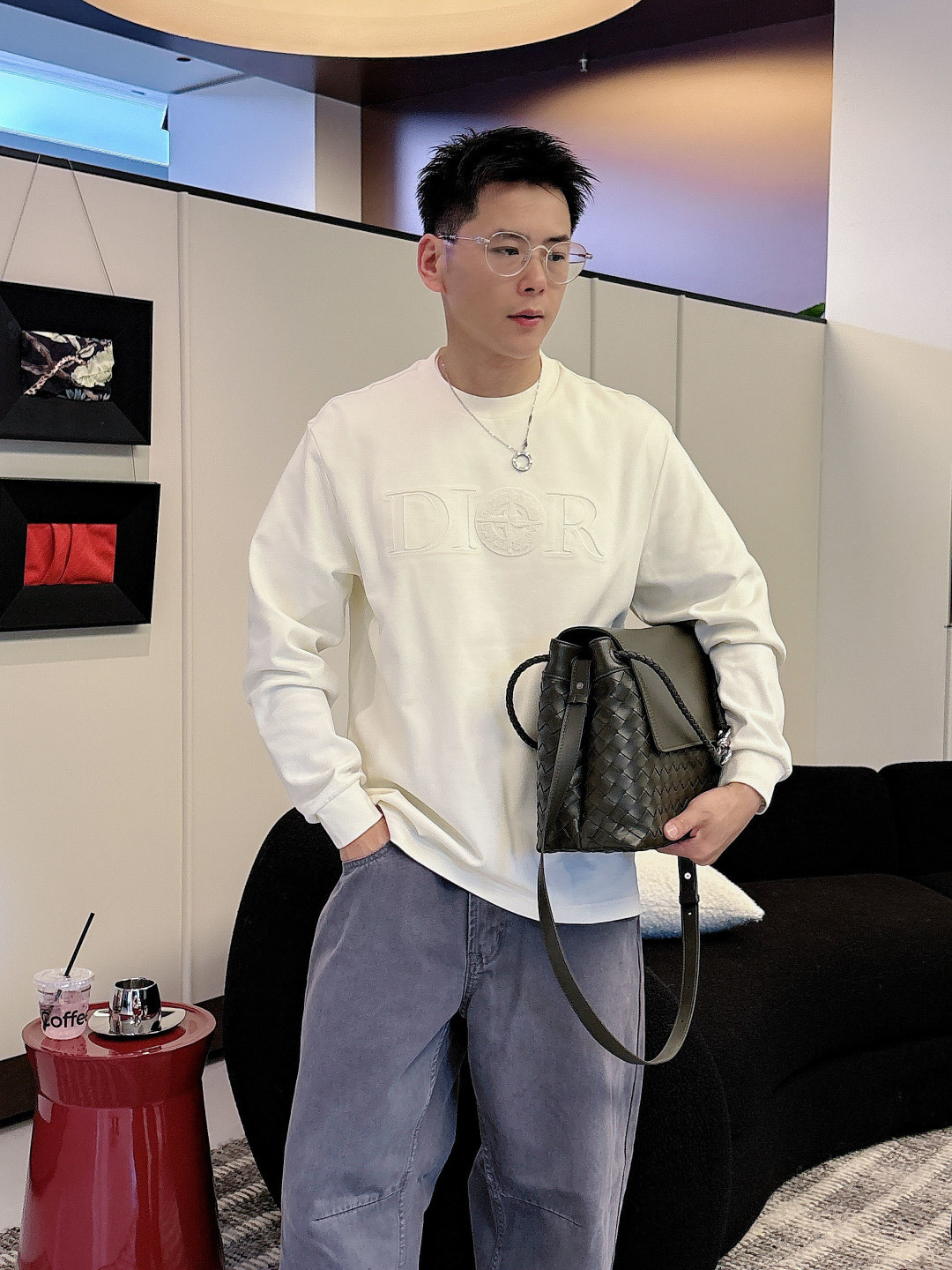 Dio 2025秋冬系列休闲长袖T恤码数：M-5XL 微阔版型潮流罗马磨毛。面料表面刷毛做磨毛工艺与特殊