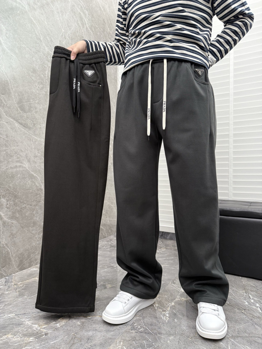 普家🌈🌈新款加绒休闲裤，采用480克超柔呢子料，复合奥粒绒，带子logo设计，面料富有肉感。舒适保暖轻肤