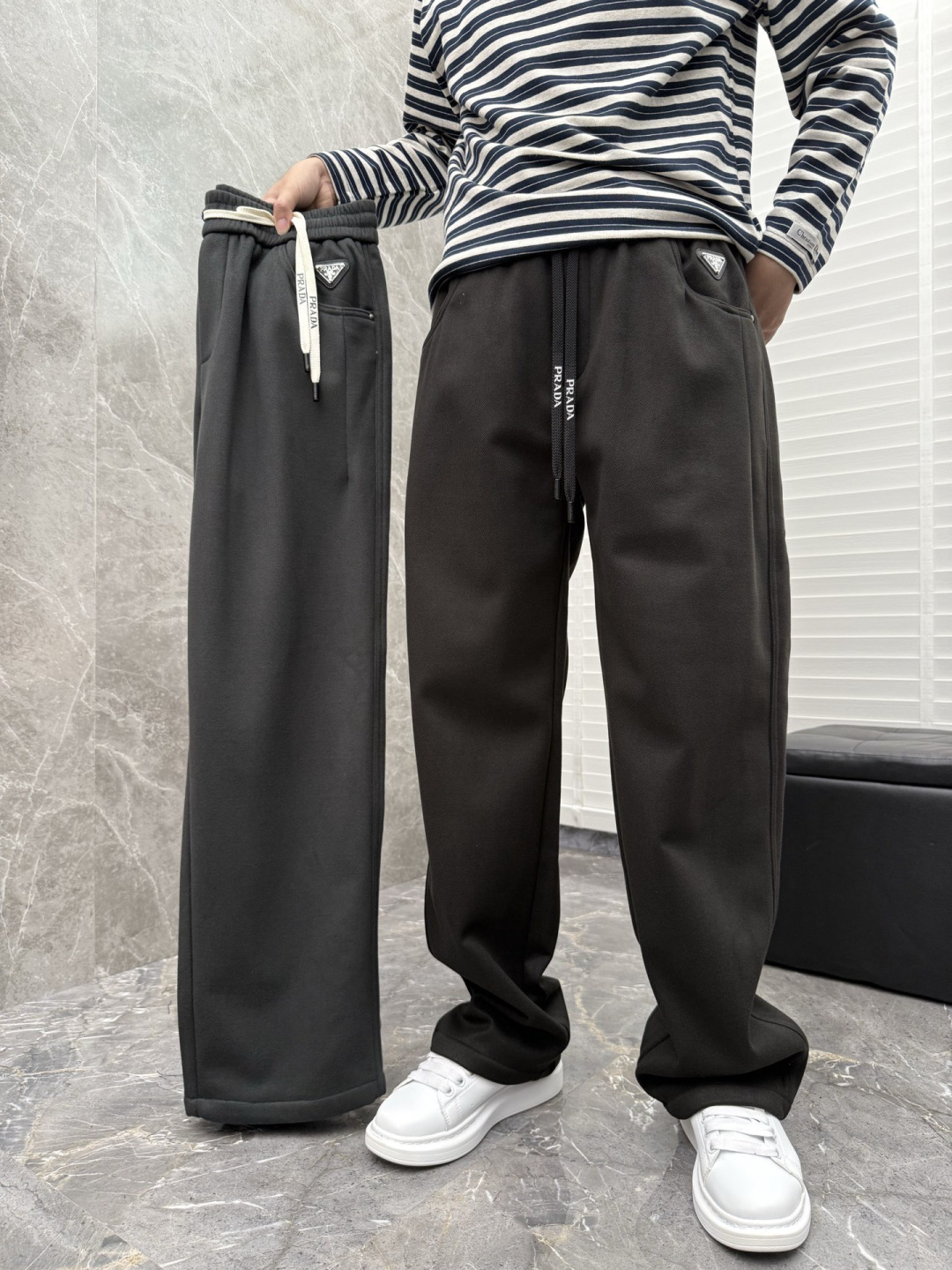 普家🌈🌈新款加绒休闲裤，采用480克超柔呢子料，复合奥粒绒，带子logo设计，面料富有肉感。舒适保暖轻肤