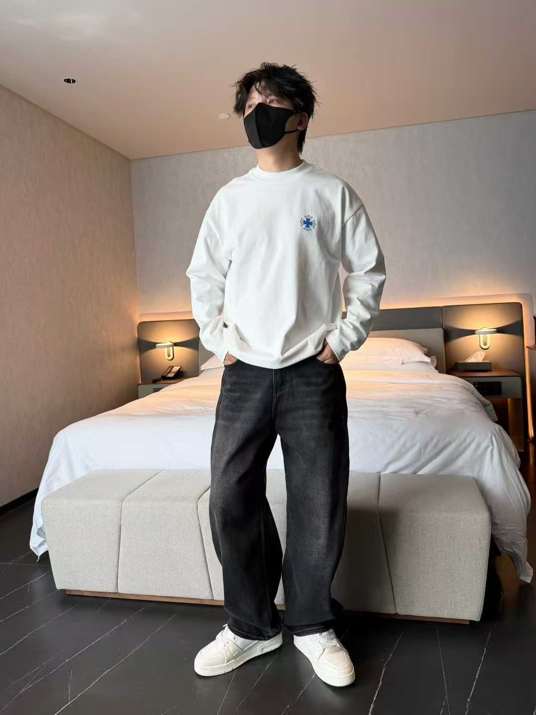 新款磨毛长袖T桖微宽松版型s~2xl