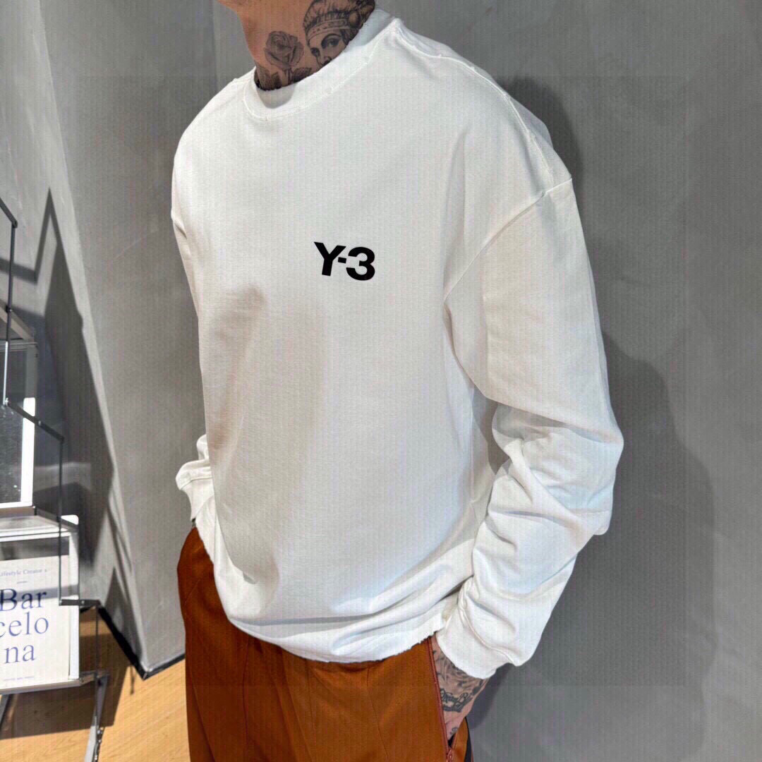 秋季新款Y3🌟，新款长袖，面料采用顶级原版精梳棉洗水面料，印花设计logo，时尚流，顶级的做工，高端品质