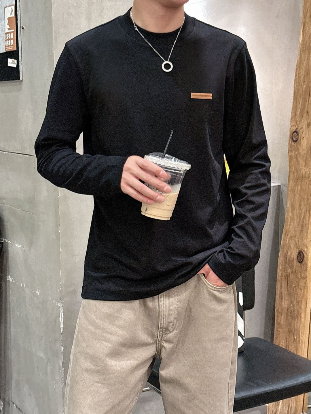 Z ZEGN 2025秋冬系列长袖打底衫码数：M-5XL 常规版型棉莫代尔打底。精选棉与莫代尔混纺面料，