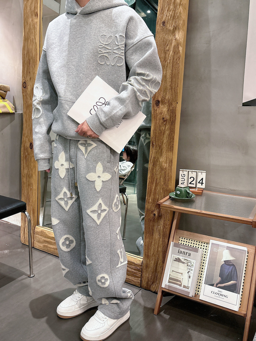 2025秋冬新款罗意威烧花工艺卫衣双重复合面料S-XL