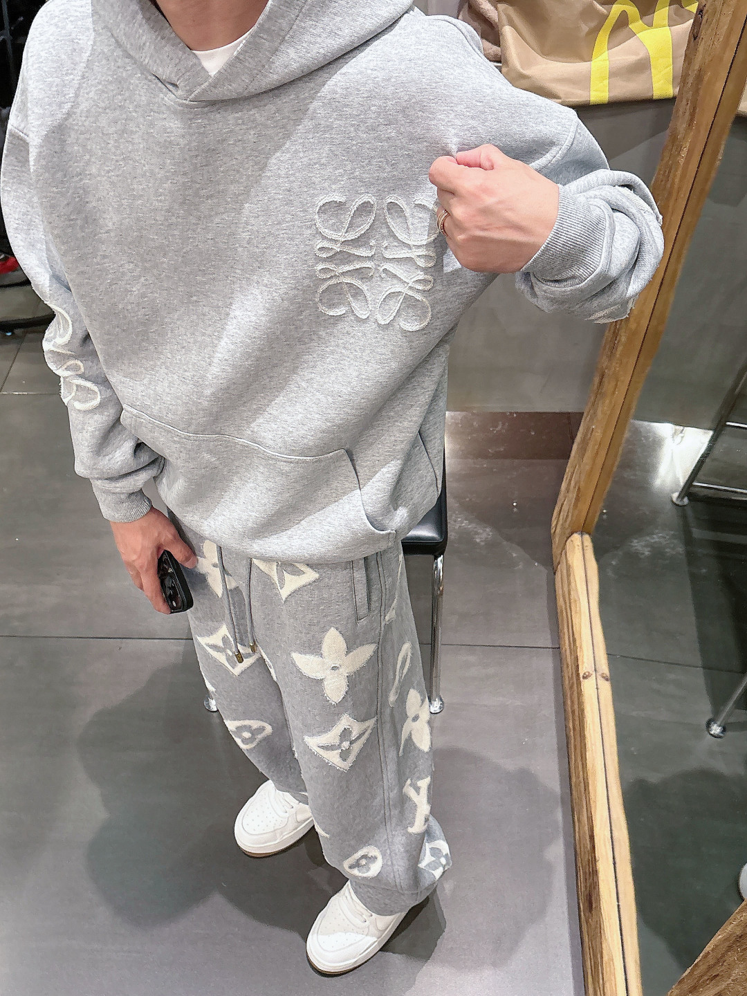 2025秋冬新款罗意威烧花工艺卫衣双重复合面料S-XL