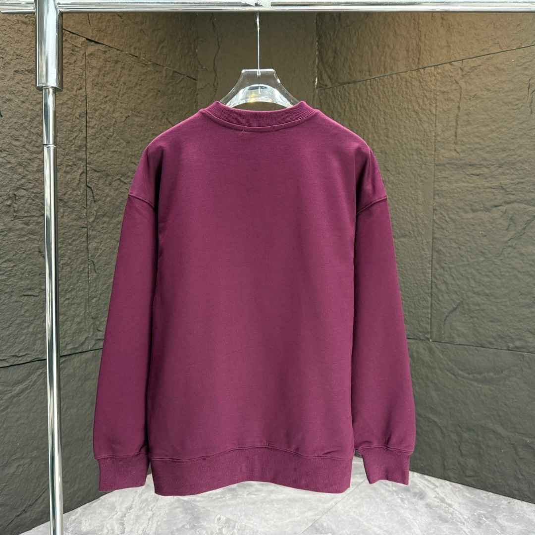 AMIRI* 2025秋冬新款圆领卫衣400克毛圈纯棉字母logo刻字膜厚板胶颜色：黑色 白色 蓝色 紫