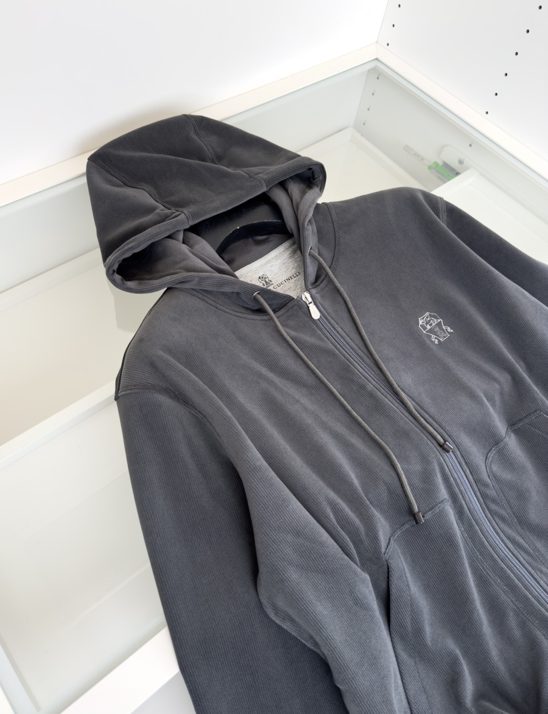 Bru**llo Cuci**lli 老钱新贵推荐！客供订织坑条男士连帽休闲卫衣外套 他家设计师钟爱的竖