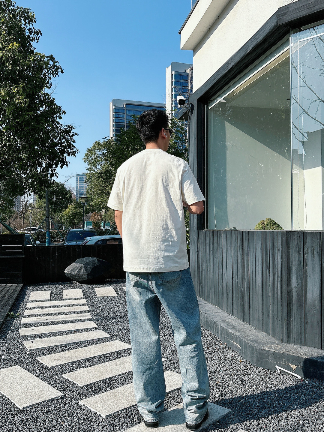 2026 春夏新品石头岛短袖颜色： 灰蓝 米白色 杏色码数：M-5XL