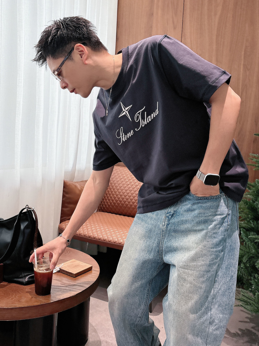 2026 春夏新品石头岛短袖颜色： 灰蓝 米白色 杏色码数：M-5XL