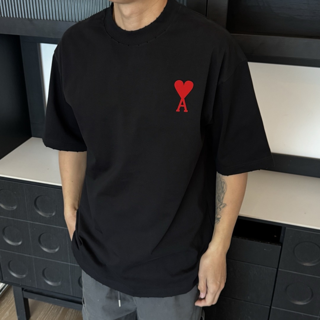 AMI🌟2026年新款春季短袖🆕采用纯棉面料，手感细腻，超级时尚洋气！码数：XS S M L XL 男女