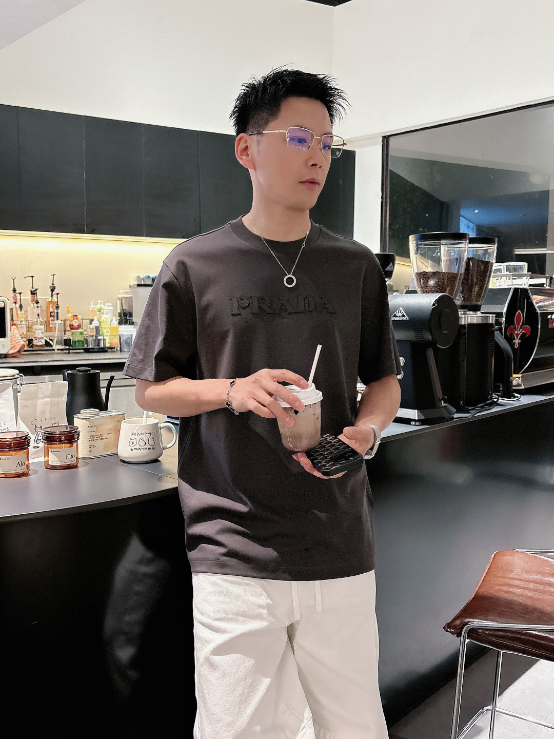 2026春夏新品 普拉达短袖颜色： 白色 石墨灰 黑色码数：M-5XL