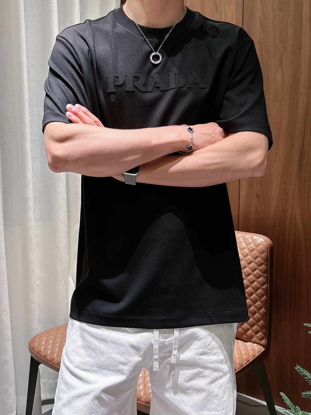 2026春夏新品 普拉达短袖颜色： 白色 石墨灰 黑色码数：M-5XL