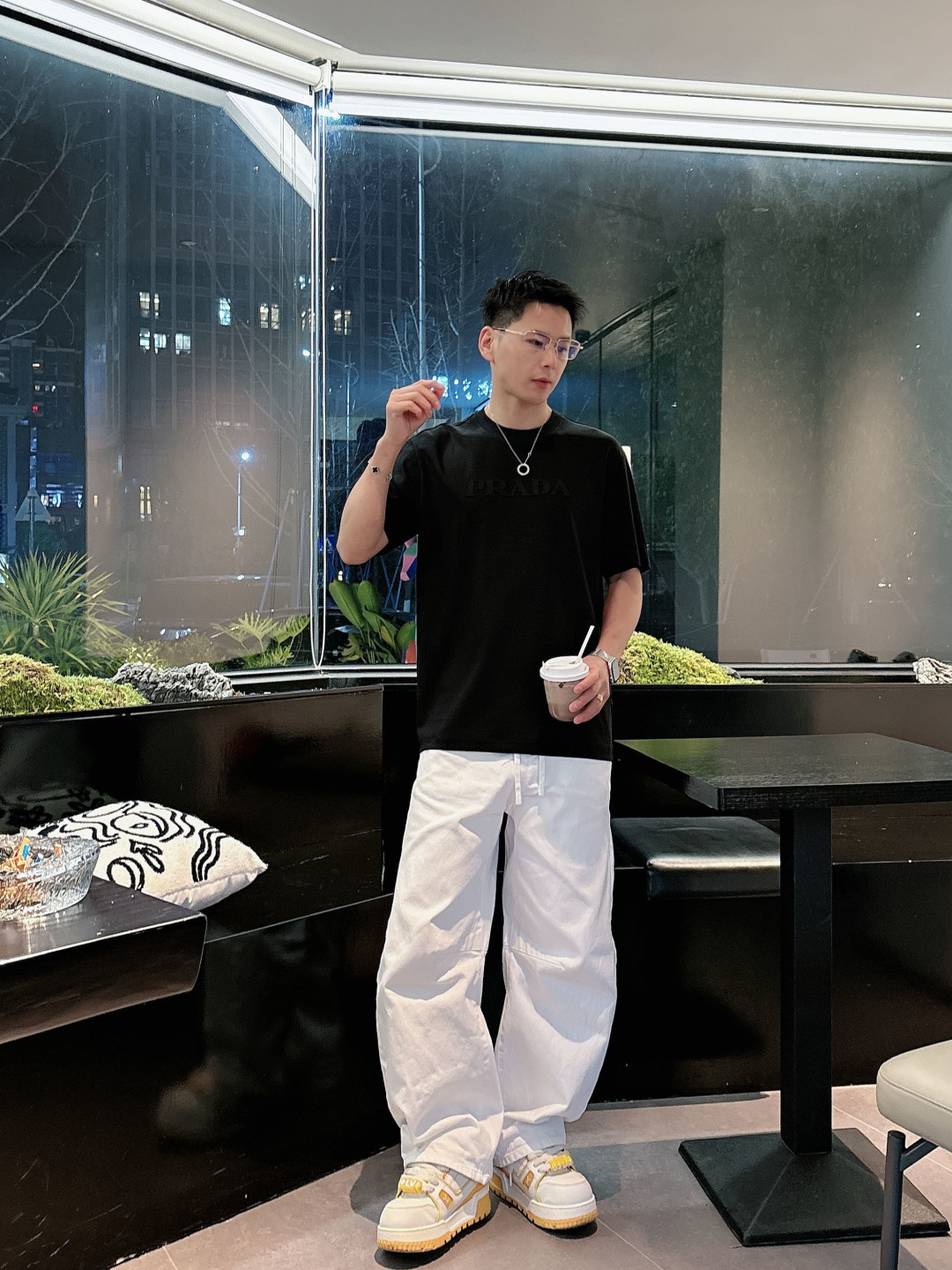 2026春夏新品 普拉达短袖颜色： 白色 石墨灰 黑色码数：M-5XL