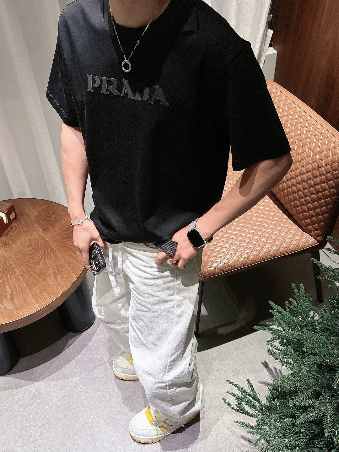 2026春夏新品 普拉达短袖颜色： 白色 石墨灰 黑色码数：M-5XL