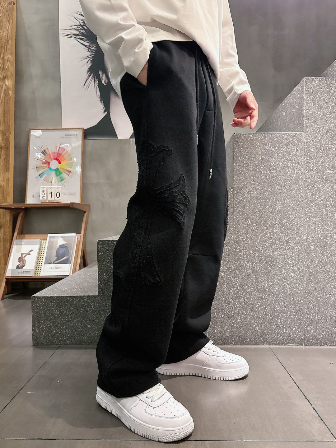 2026新春新款克罗心烧花裤M-3XL