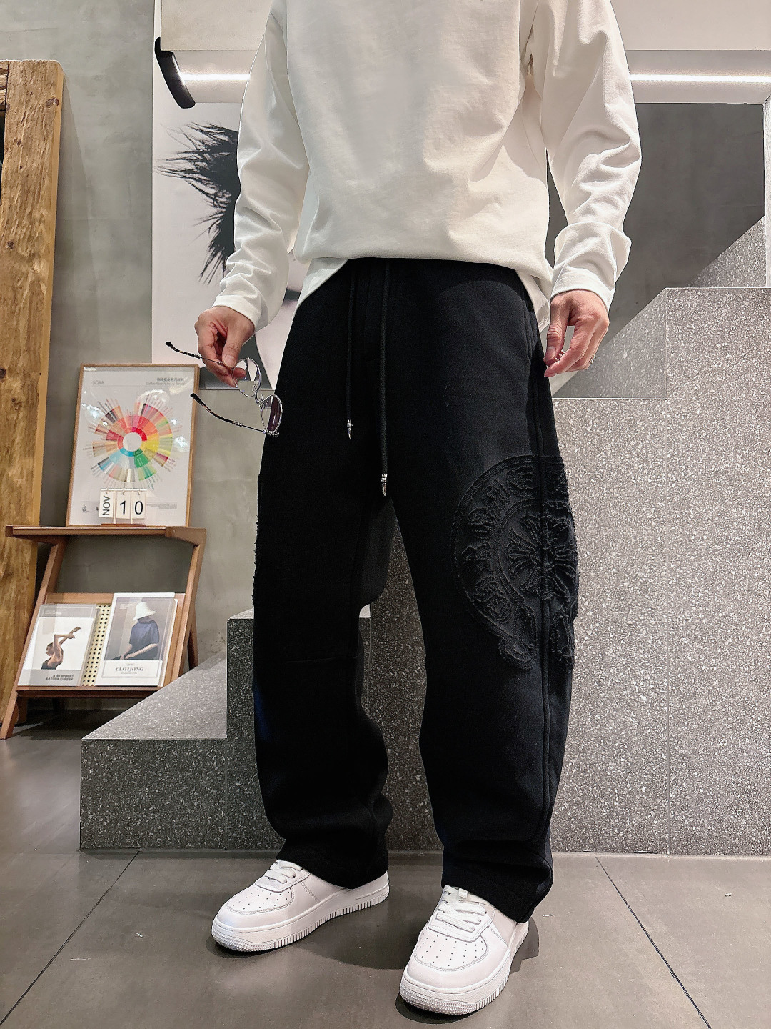 2026新春新款克罗心烧花裤M-3XL