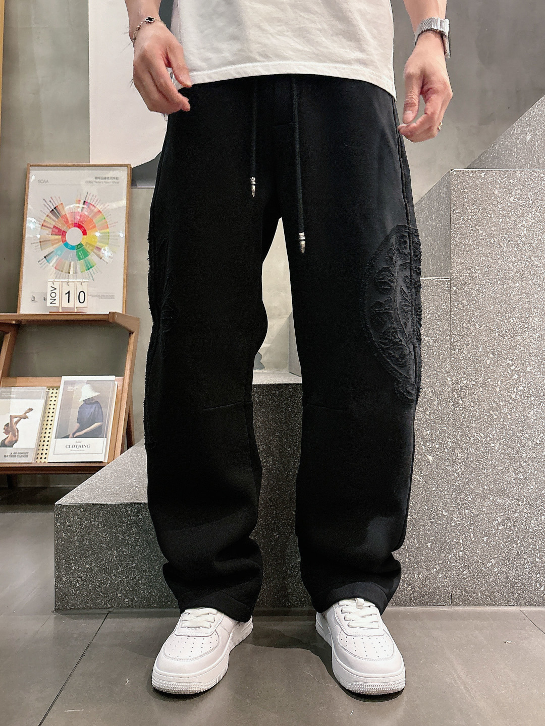 2026新春新款克罗心烧花裤M-3XL