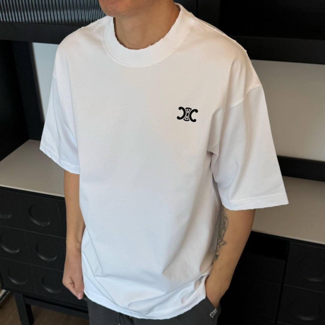 CELINE🌟2026年新款春季短袖🆕采用纯棉面料，手感细腻，超级时尚洋气！码数：XS S M L XL