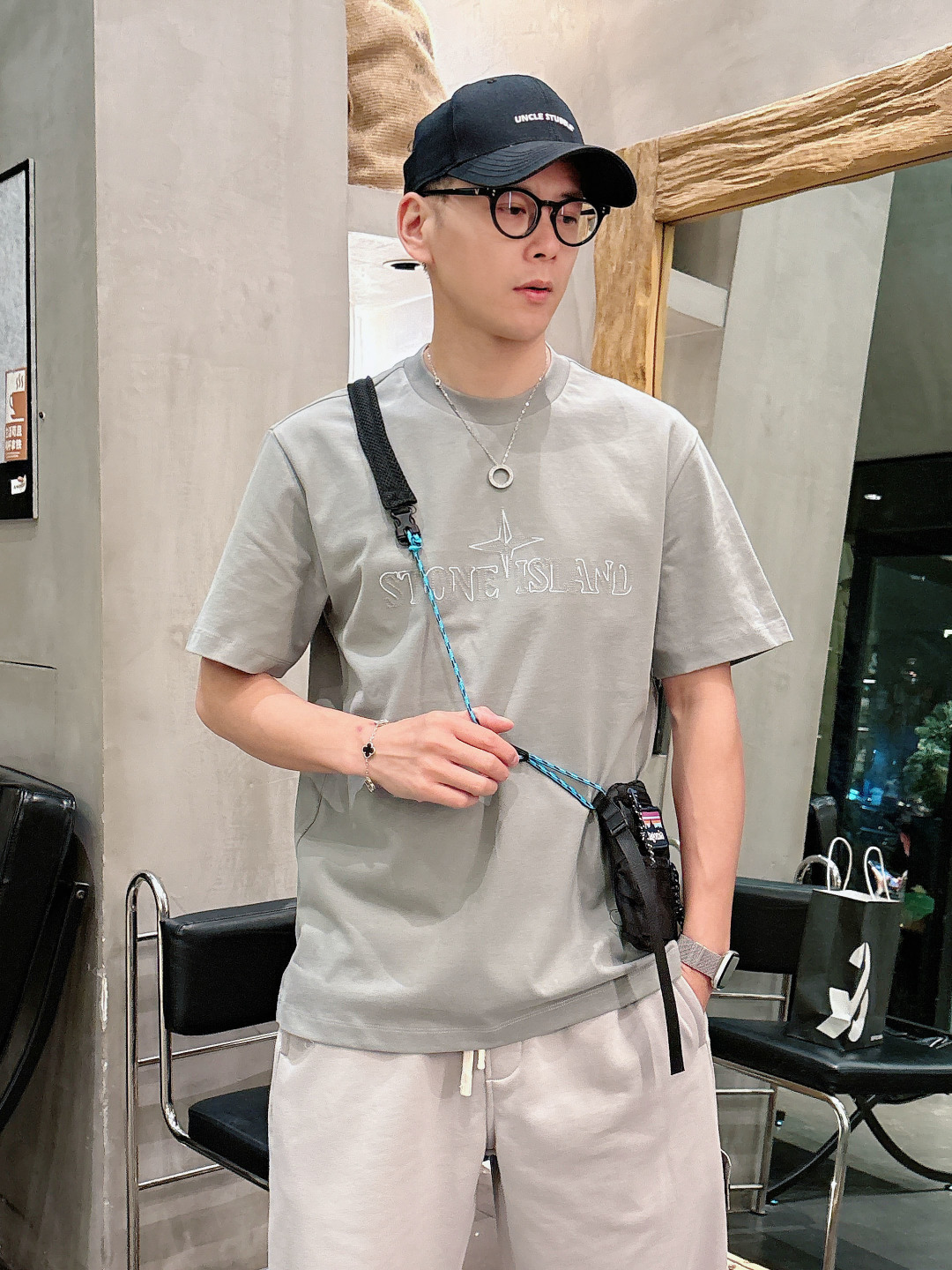 Stone Island 2026春夏短袖系列尺码: M-5XL 微阔版型克重：260克重 潮棉短袖成份