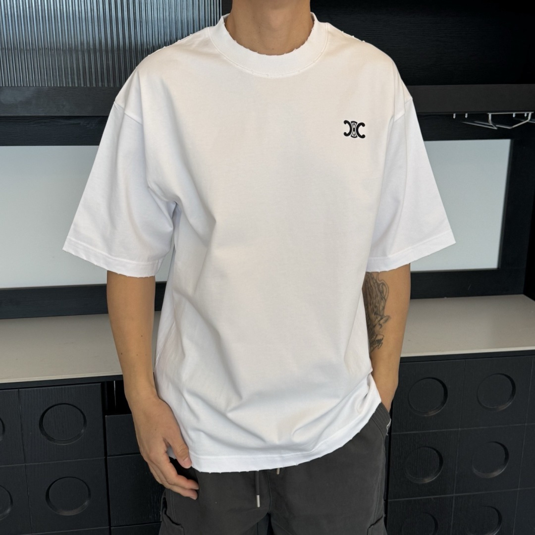 CELINE🌟2026年新款春季短袖🆕采用纯棉面料，手感细腻，超级时尚洋气！码数：XS S M L XL