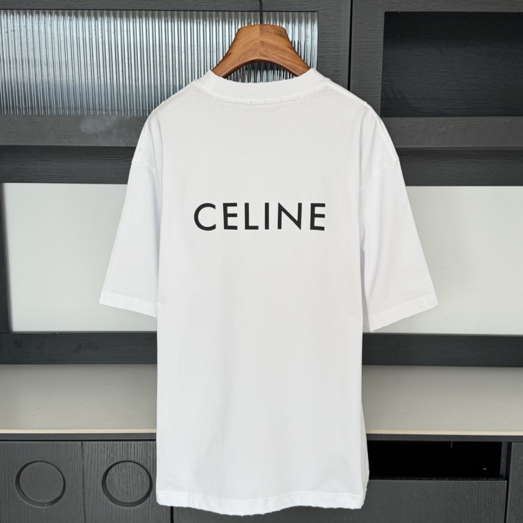 CELINE🌟2026年新款春季短袖🆕采用纯棉面料，手感细腻，超级时尚洋气！码数：XS S M L XL