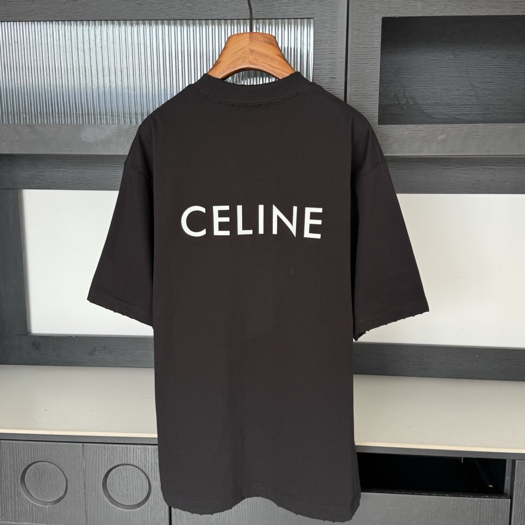 CELINE🌟2026年新款春季短袖🆕采用纯棉面料，手感细腻，超级时尚洋气！码数：XS S M L XL