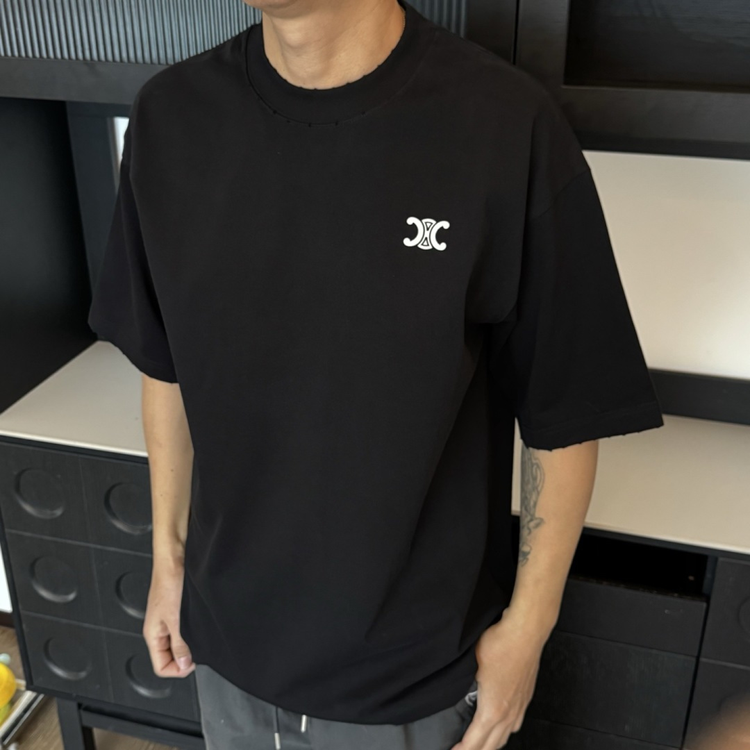 CELINE🌟2026年新款春季短袖🆕采用纯棉面料，手感细腻，超级时尚洋气！码数：XS S M L XL